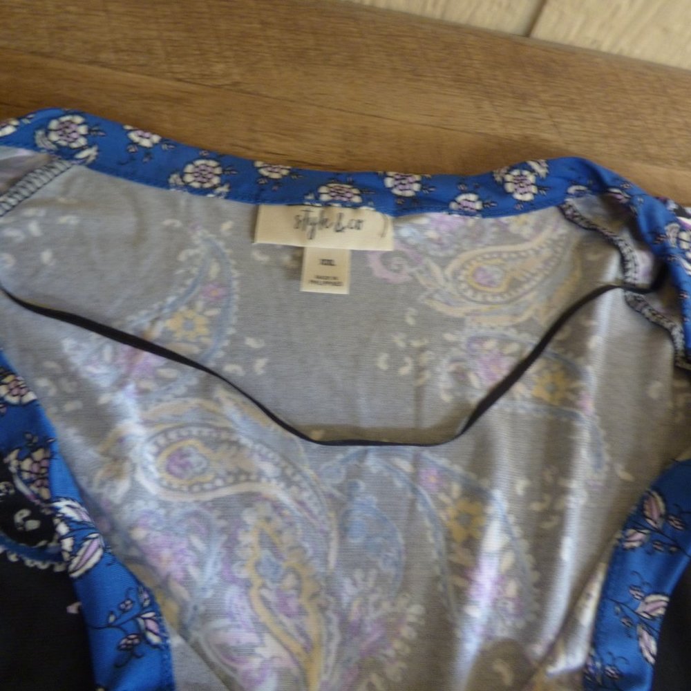 Style & Co Printed Split-Neck Top, - Picture 9 of 15